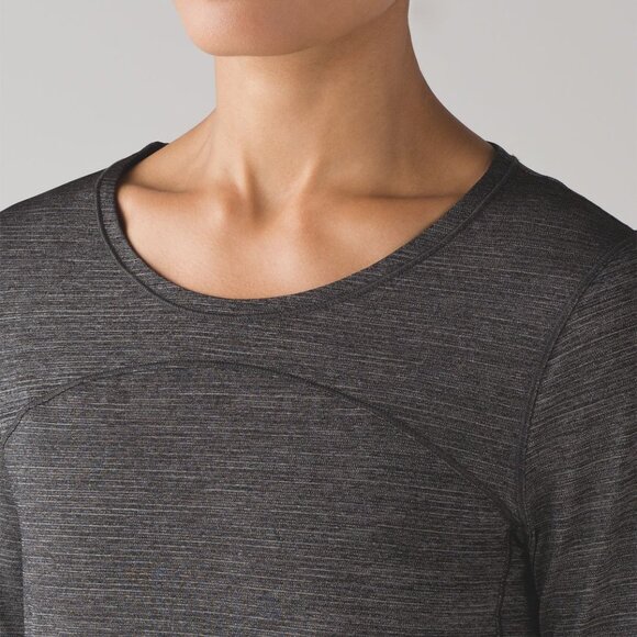 BNWT Lululemon On Track Long Sleeve Heathered Black - size 8 - Picture 5 of 13